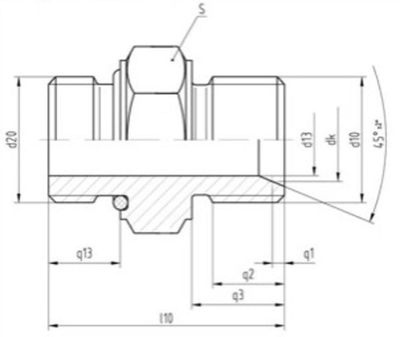 Srubenie Messer 0.463.413, G1" RH-G1/2" LH, Simax horl. plyn