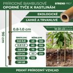 Support Rod Garden KBT 900/8-10 mm, pack of 10 pcs, bamboo, for plants
