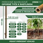 Tyč Garden KBT 900/10-12 mm, bal. 10 ks, bambus, oporná k rastlinám a paradajkám