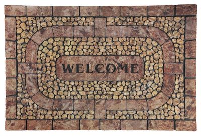 Lábtörlő MagicHome RBM 406, bejárati, Welcome, gumi, 89x58 cm