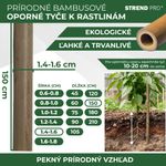 Support Rod Garden KBT 1500/14-16 mm, pack of 10 pcs, bamboo, for plants