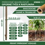 Tyč Garden KBT 450/6-8 mm, bal. 10 ks, bambus, oporná k rastlinám