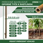 Support Rod Garden KBT 600/6-8 mm, pack of 10 pcs, bamboo, for plants