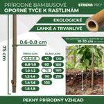 Support Rod Garden KBT 750/6-8 mm, pack of 10 pcs, bamboo, for plants