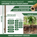 Support Rod Garden KBT 1200/10-12 mm, pack of 10 pcs, bamboo, for plants