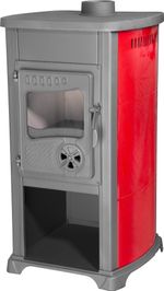 Stove Bella Thalia, red, 5,4 kW, 120 cm, cast iron/chamotte