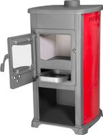 Stove Bella Thalia, red, 5,4 kW, 120 cm, cast iron/chamotte