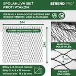 Net Strend Pro, 2x5 m, mesh 25 mm, anti-bird, PE