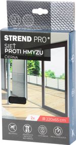 Net FlyScreen2, 220x65 cm, anti-insect and mosquito, for balcony door, black PE, pack of 2 pcs
