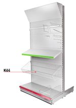 Kosár Racks H13 1250x400x350 mm, huzalos, függő, *L* polchoz, szürke