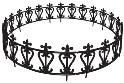 Garden fence Strend Pro F0420, 47x24.5 cm, diameter 93 cm/set, 6 pcs, plastic, black