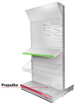 Válaszfal Racks H38-380, 470x100 mm, Cr, oldalsó, szürke