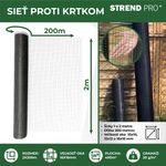 Sieť proti krtom GrassGuard, oko 16x16 mm, 1 m, L-200 m, do zeme, proti krtkom