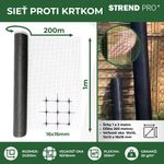 Sieť proti krtom GrassGuard, oko 16x16 mm, 1 m, L-200 m, do zeme, proti krtkom