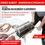 Töltő MagicHome SM208, kolbász és hurka töltéséhez, vízszintes, 4 kg, kézi