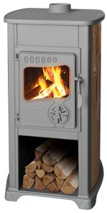 Stove Bella Thalia, brown, 10 kW, 120 cm, cast iron/chamotte