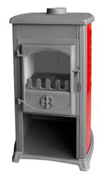 Stove Thalia Grande, red, 12 kW, 120 cm, cast iron/chamotte