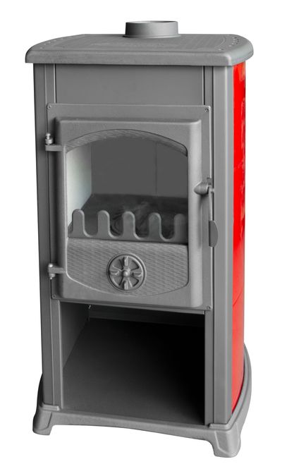 Stove Thalia Grande, red, 12 kW, 120 cm, cast iron/chamotte