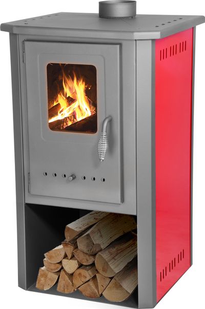 Kályha Thalia Pella, piros, 5,4 kW, 85 cm