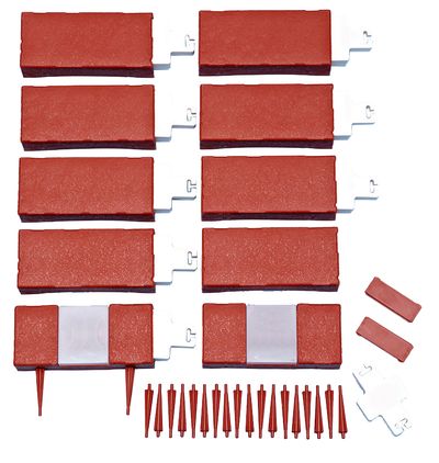 Szegély GE089, 20 x 9 x 4 cm, PP, Solar, LED, csomag. 10 db, hossza kb. 2,20 m