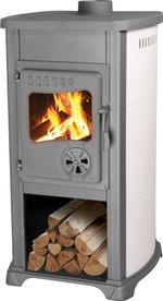Stove Bella Thalia, beige, 5.4 kW, 102 cm, cast iron/fireclay