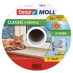 Seal tesamoll® E profile, 9 mm, white, L-100 m, for windows and doors, brown