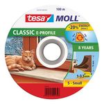 Seal tesamoll® E profile, 9 mm, brown, L-100 m, for windows and doors, brown