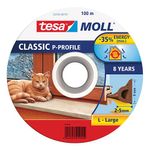 Seal tesamoll® P profile, 9 mm, brown, L-100 m, for windows and doors, brown
