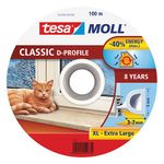 Seal tesamoll® D profile, 9 mm, white, L-100 m, for windows and doors