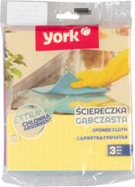 Törlőkendő York 024010, konyhai, svéd szivacs, 17x15 cm, 3 db-os csomag