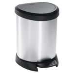 Bin Curver® DECO BIN, 15 L, silver/black, for waste, with pedal