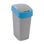 Bin Curver® FLIP BIN, 9 L, grey-silver/blue, for waste