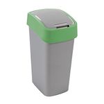 Szemetes Curver® FLIP BIN, 25 literes, ezüstszürke/zöld