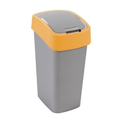 Szemetes Curver® FLIP BIN, 25 literes, ezüstszürke/sárga