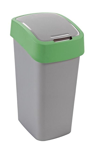Szemetes Curver® FLIP BIN, 45 literes, ezüstszürke/zöld