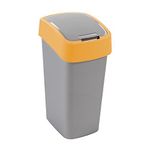 Szemetes Curver® FLIP BIN, 45 literes, ezüstszürke/sárga
