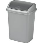 Bin Curver® DOMINIK, 10 L, silver/graphite, for waste