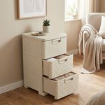 Chest of Drawers Curver® STYLE, 3x drawer, cream, 33x60x38 cm