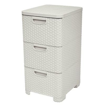 Chest of Drawers Curver® STYLE, 3x drawer, cream, 33x60x38 cm