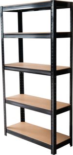 Racks polc, fém, MDF, 5 polc, 1800x900x400 mm, antracit