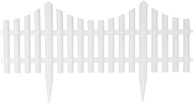 Garden fence Strend Pro F7014, 60x32.5 cm, 4 pcs, plastic, white