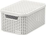 Basket Curver® STYLE2 LID S, with lid, cream, 29x20x14 cm