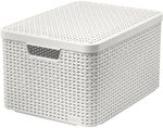 Basket Curver® STYLE2 LID L, with lid, cream, 45x25x33 cm