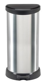 Szemetes Curver® DECO BIN, 40 literes, ezüst/fekete, pedállal