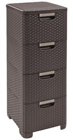 Komód Curver® STYLE, 4 fiókos, sötétbarna, 33x79x38 cm