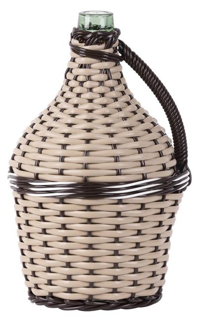 Demijohn Strend Pro Cada Wilo, 5 liter, glass, for wine and spirits, wicker-covered, MIX colors