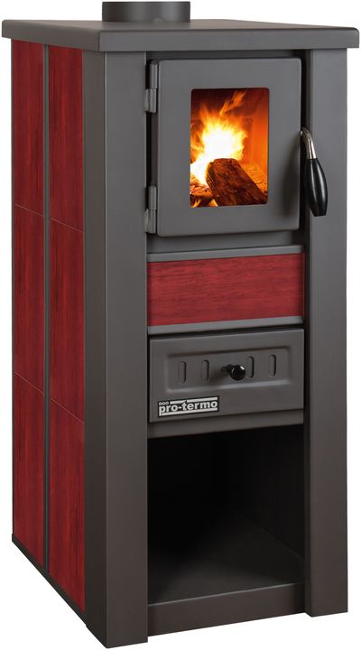 Stove Pro LAVA Ceramic, burgundy, 6 kW, 120 mm