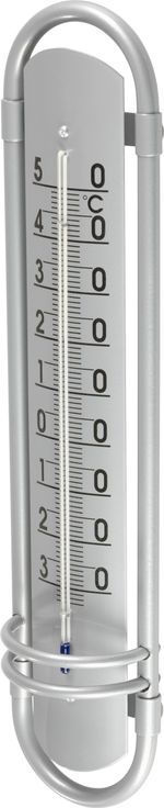 Hőmérő Strend Pro TM-180 Borderer, kültéri, ablakra, 380x88x35 mm, alumínium megjelenésű, műanyag