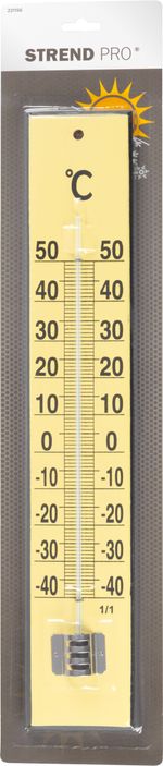 Hőmérő Strend Pro, TMM-018 Yellow Flatter, kültéri, 450x80x20 mm, fa