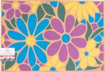 Rohožka MagicHome, pred dvere, Flowers, plast/latex, 40x60 cm